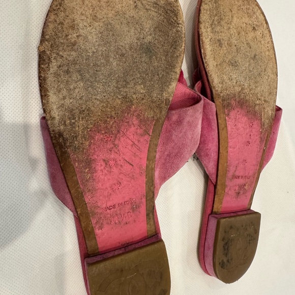Chanel Pink Suede Camellia Flower Sandals Size 40 – Made in Italy - Picture 5 of 5